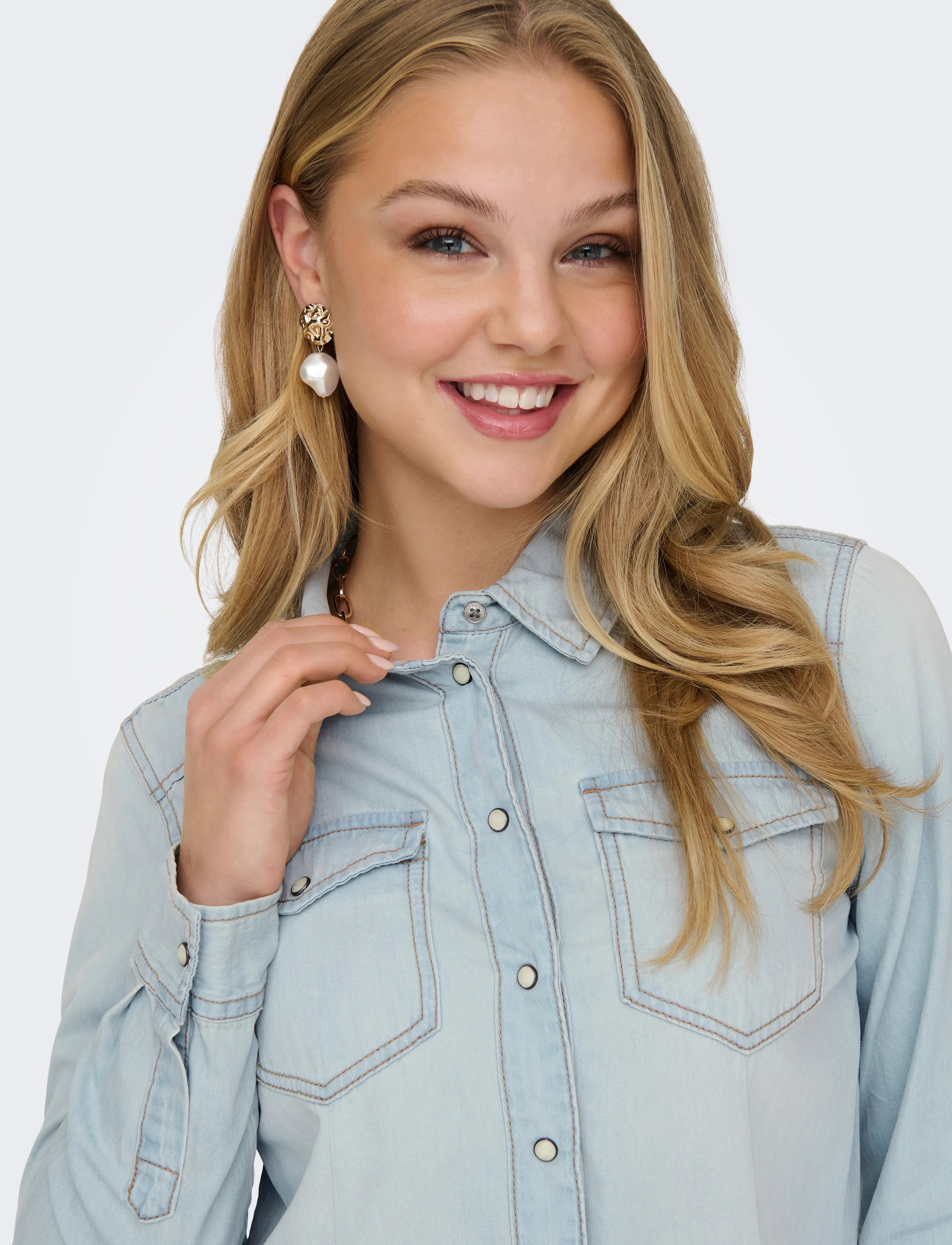 ONLY - ONLALEXA L/S DNM SHIRT ANA NOOS - teksasärgid - light blue denim - 4