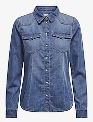 ONLY - ONLALEXA L/S DNM SHIRT ANA NOOS - džinsiniai marškiniai - medium blue denim - 0