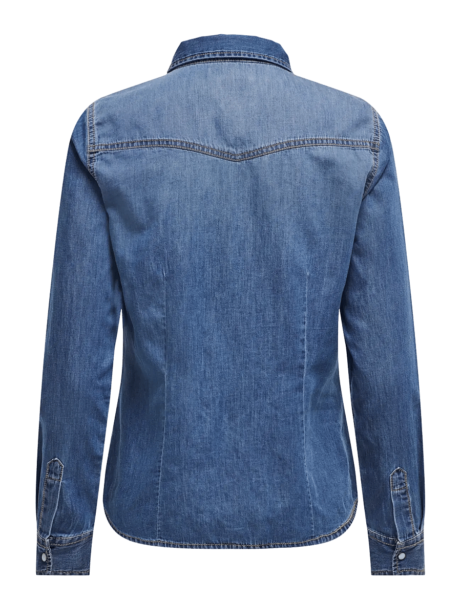 ONLY - ONLALEXA L/S DNM SHIRT ANA NOOS - jeansskjortor - medium blue denim - 2