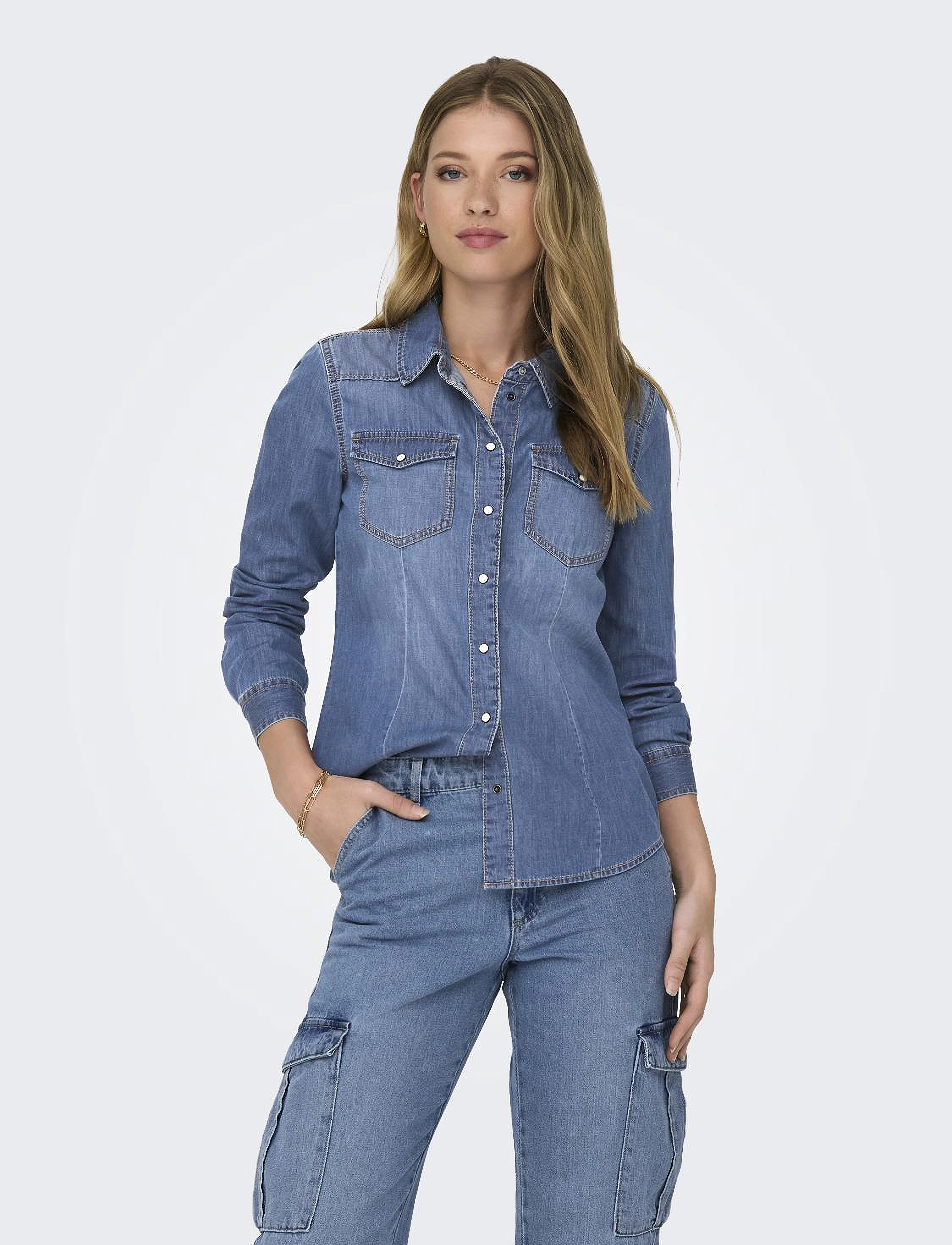 ONLY ONLALEXA L/S DNM SHIRT ANA NOOS - Hemden - MEDIUM BLUE DENIM / blue