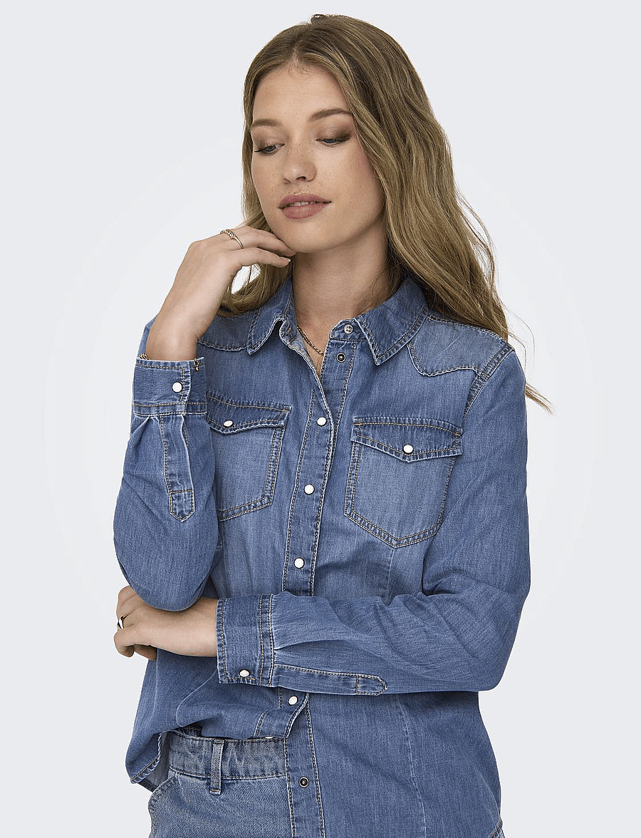 ONLY - ONLALEXA L/S DNM SHIRT ANA NOOS - jeanshemden - medium blue denim - 5