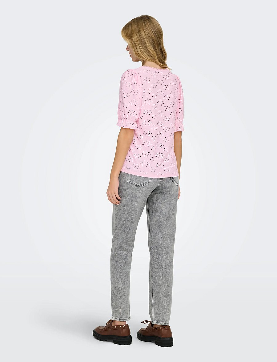 ONLY - ONLNEW SMILLA S/S PUFF TOP JRS - kurzämlige blusen - roseate spoonbill - 3