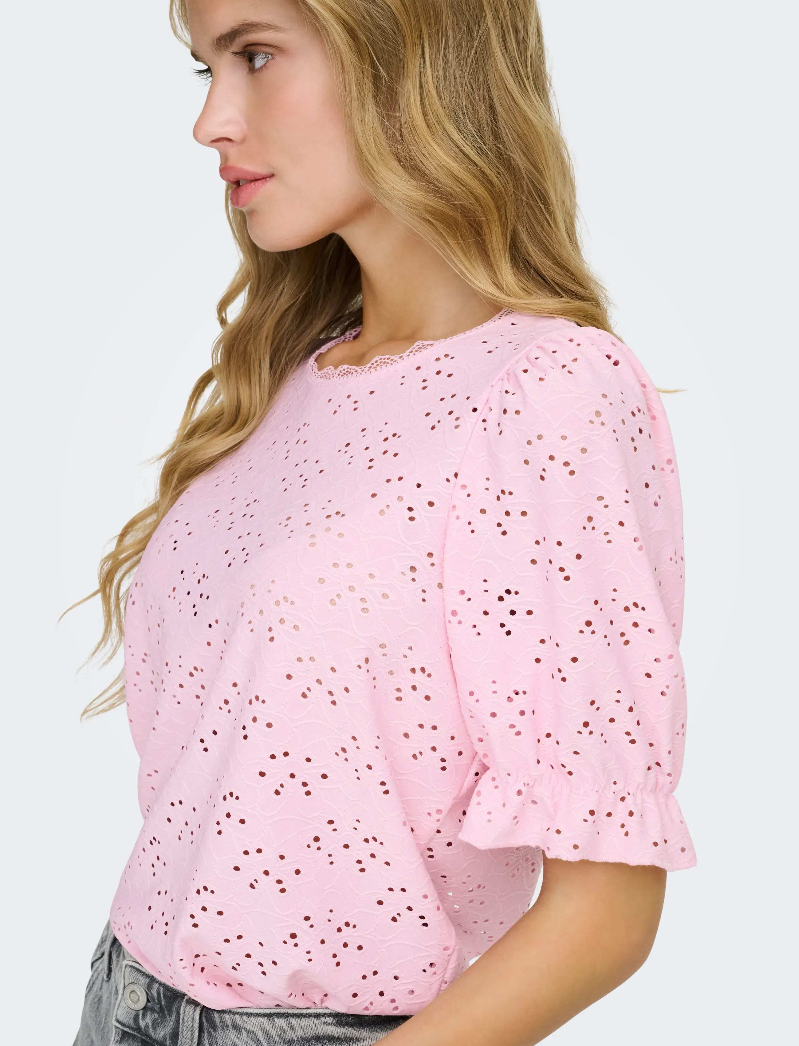 ONLY - ONLNEW SMILLA S/S PUFF TOP JRS - kurzämlige blusen - roseate spoonbill - 5