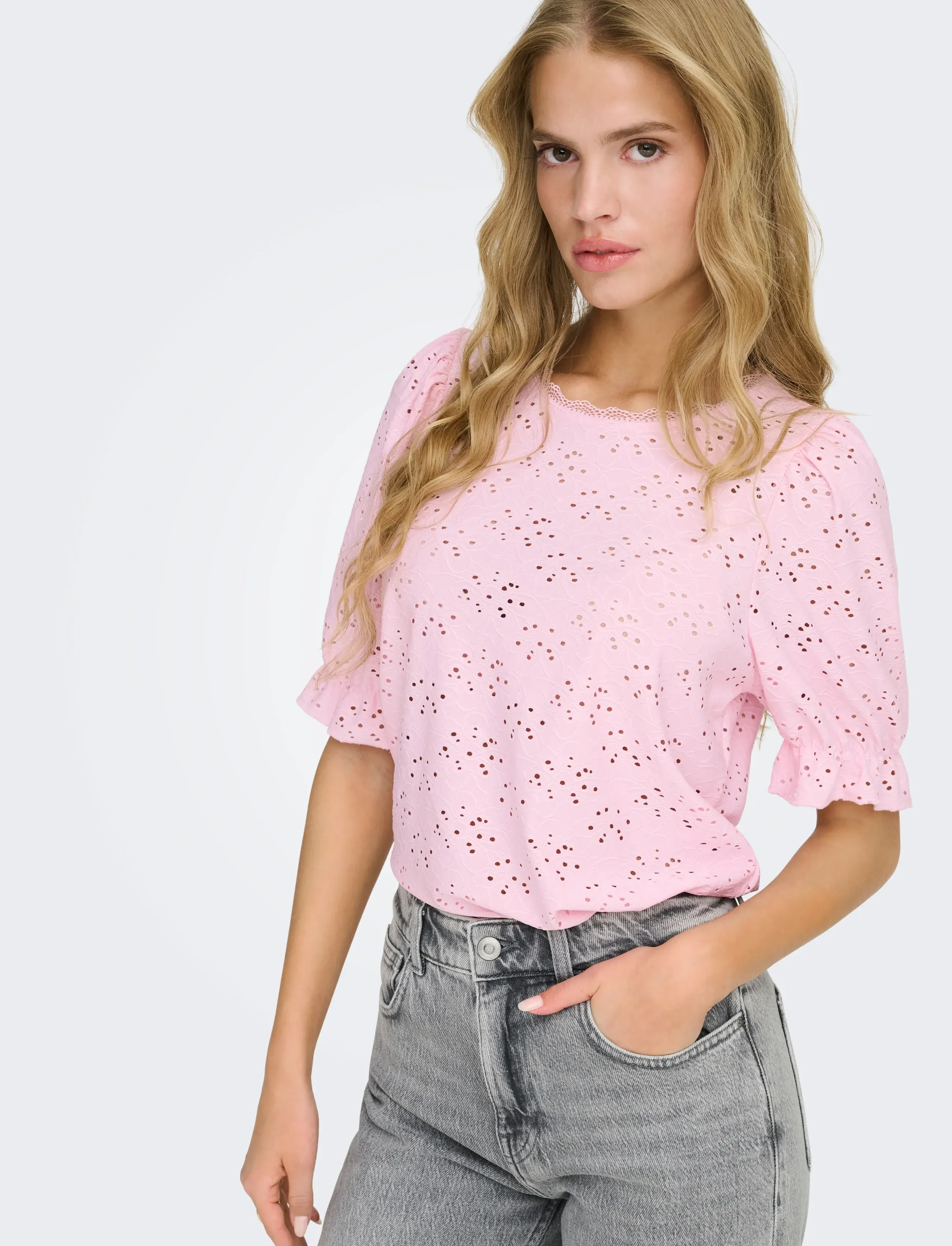 ONLY Onlnew Smilla S/S Puff Top Jrs blusar dam – bild 6
