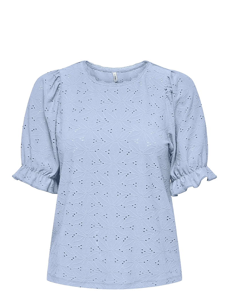 ONLY - ONLNEW SMILLA S/S PUFF TOP JRS - kurzämlige blusen - soft chambray - 1