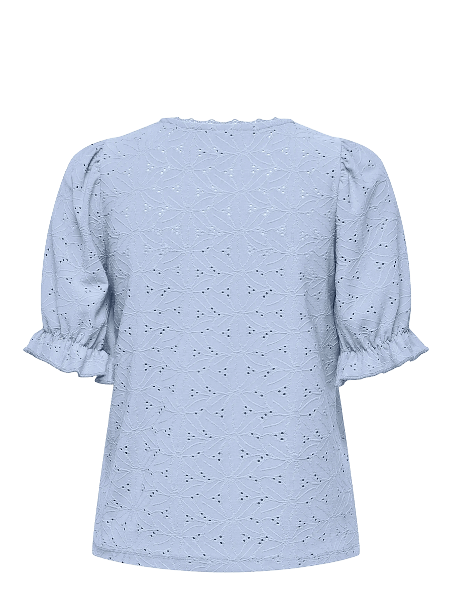 ONLY - ONLNEW SMILLA S/S PUFF TOP JRS - blouses met korte mouwen - soft chambray - 2
