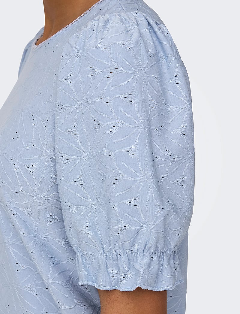 ONLY - ONLNEW SMILLA S/S PUFF TOP JRS - kurzämlige blusen - soft chambray - 5