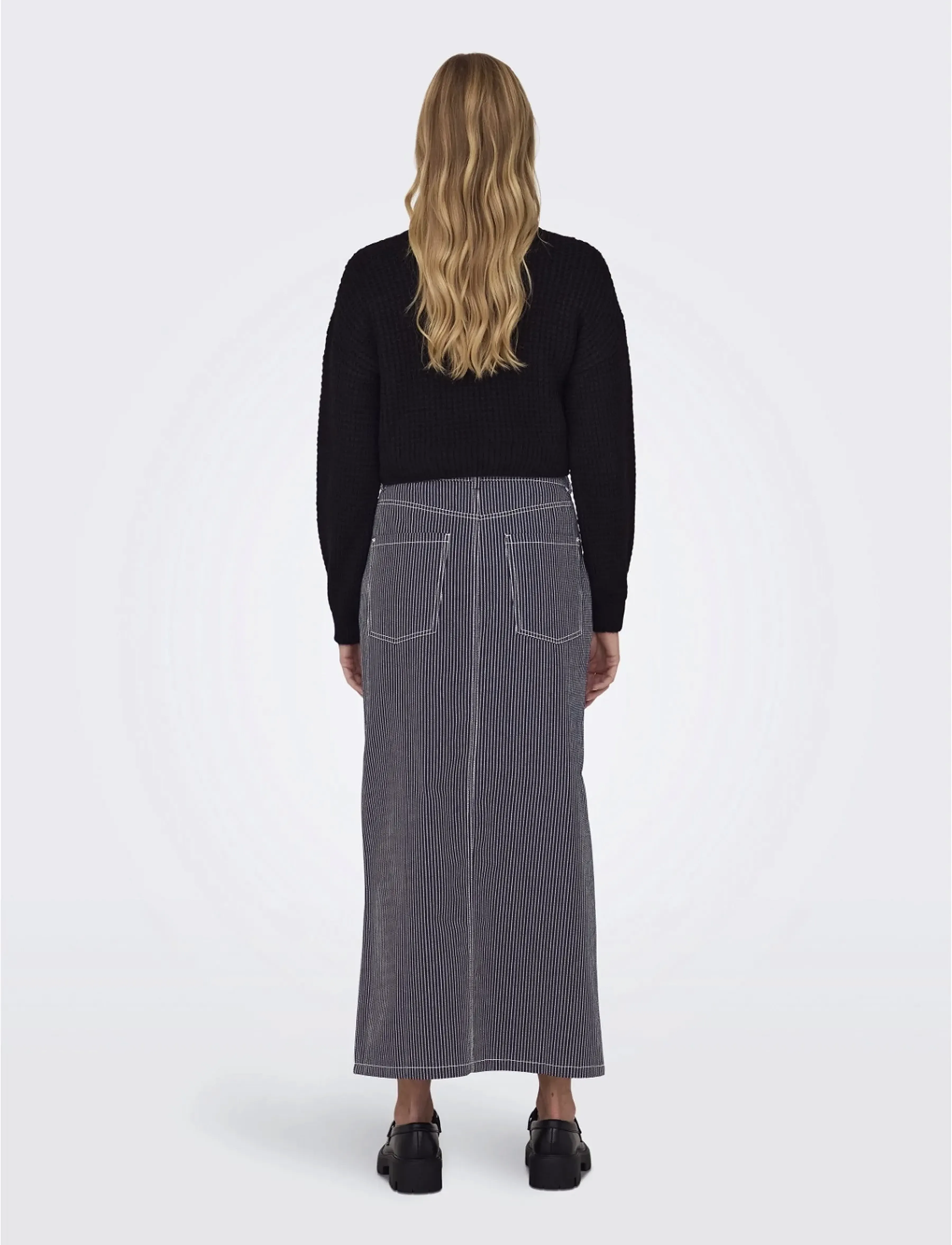 ONLY - ONLMERLE HW LON SLIT STRIPE SKIRT CC PNT - die niedrigsten preise - night sky - 4