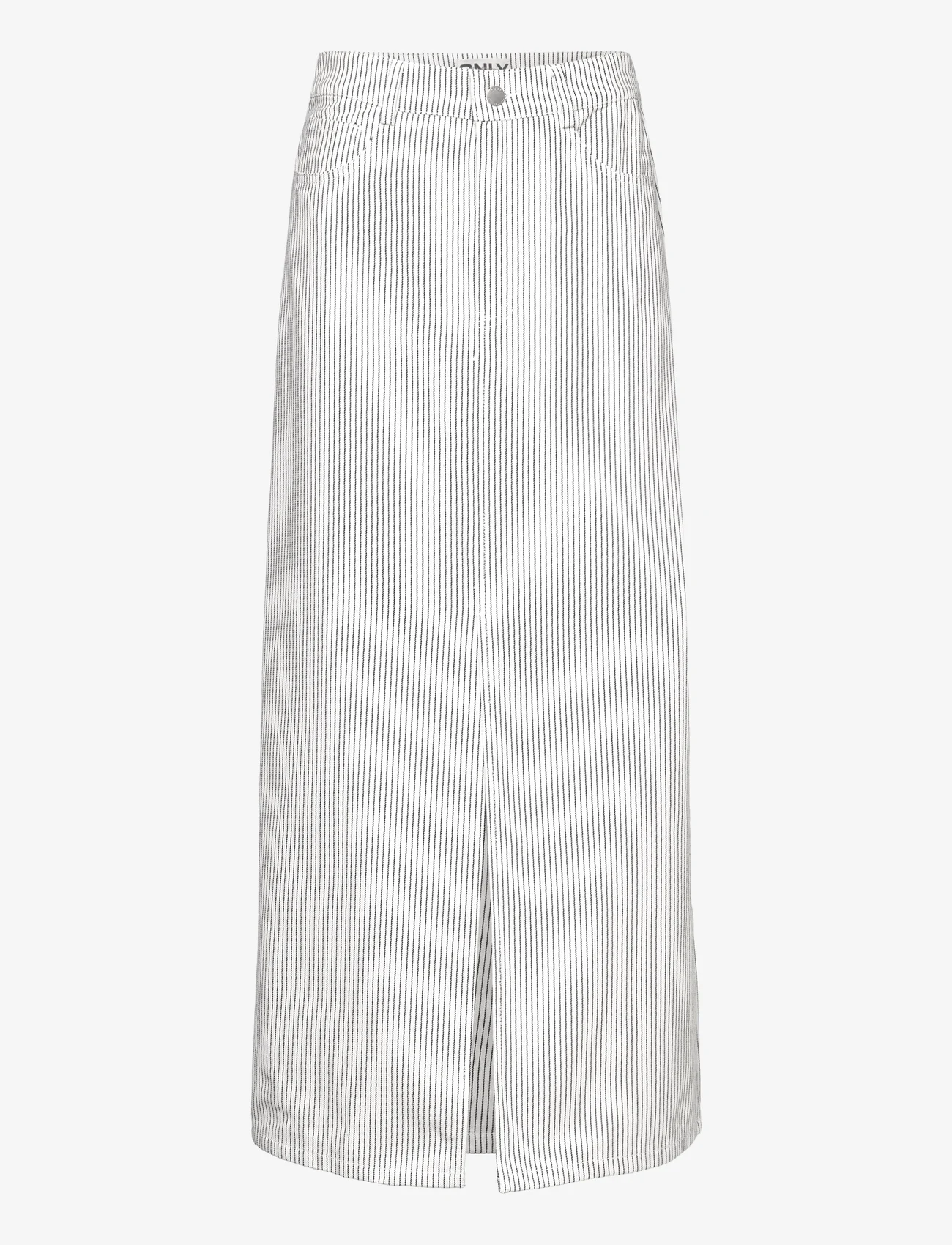 ONLY - ONLMERLE HW LON SLIT STRIPE SKIRT CC PNT - lange skjørt - white - 0