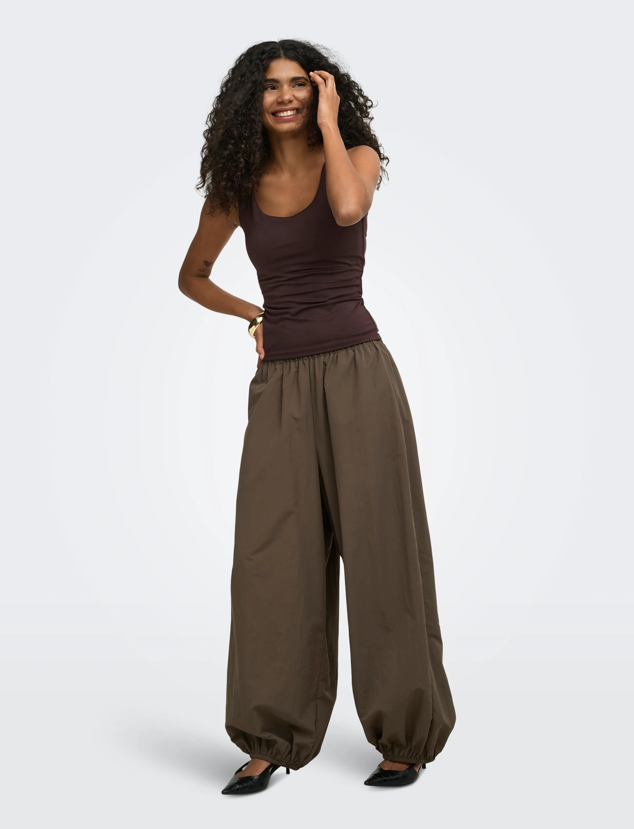 ONLY - ONLLONE S/L 2-WAY TOP JRS - hihattomat paidat - chocolate torte - 5