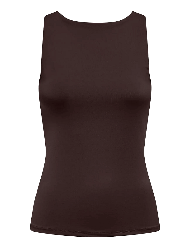 ONLY - ONLLONE S/L 2-WAY TOP JRS - tanktops - chocolate torte - 2