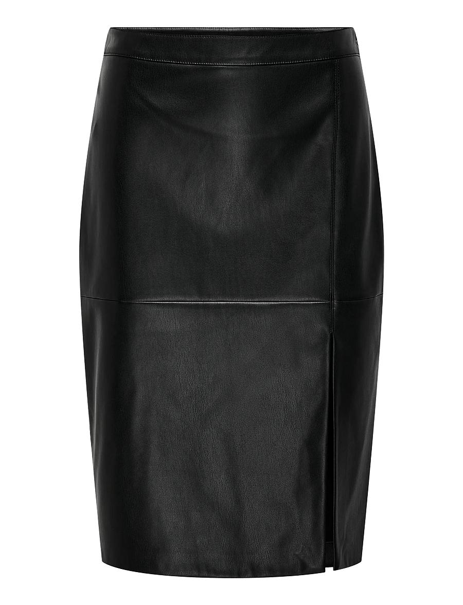 ONLY - ONLOLINE FAUX LEATHER SKIRT OTW NOOS - midiseelikud - black - 1