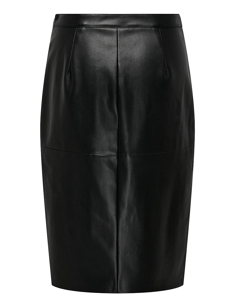 ONLY - ONLOLINE FAUX LEATHER SKIRT OTW NOOS - midiseelikud - black - 2