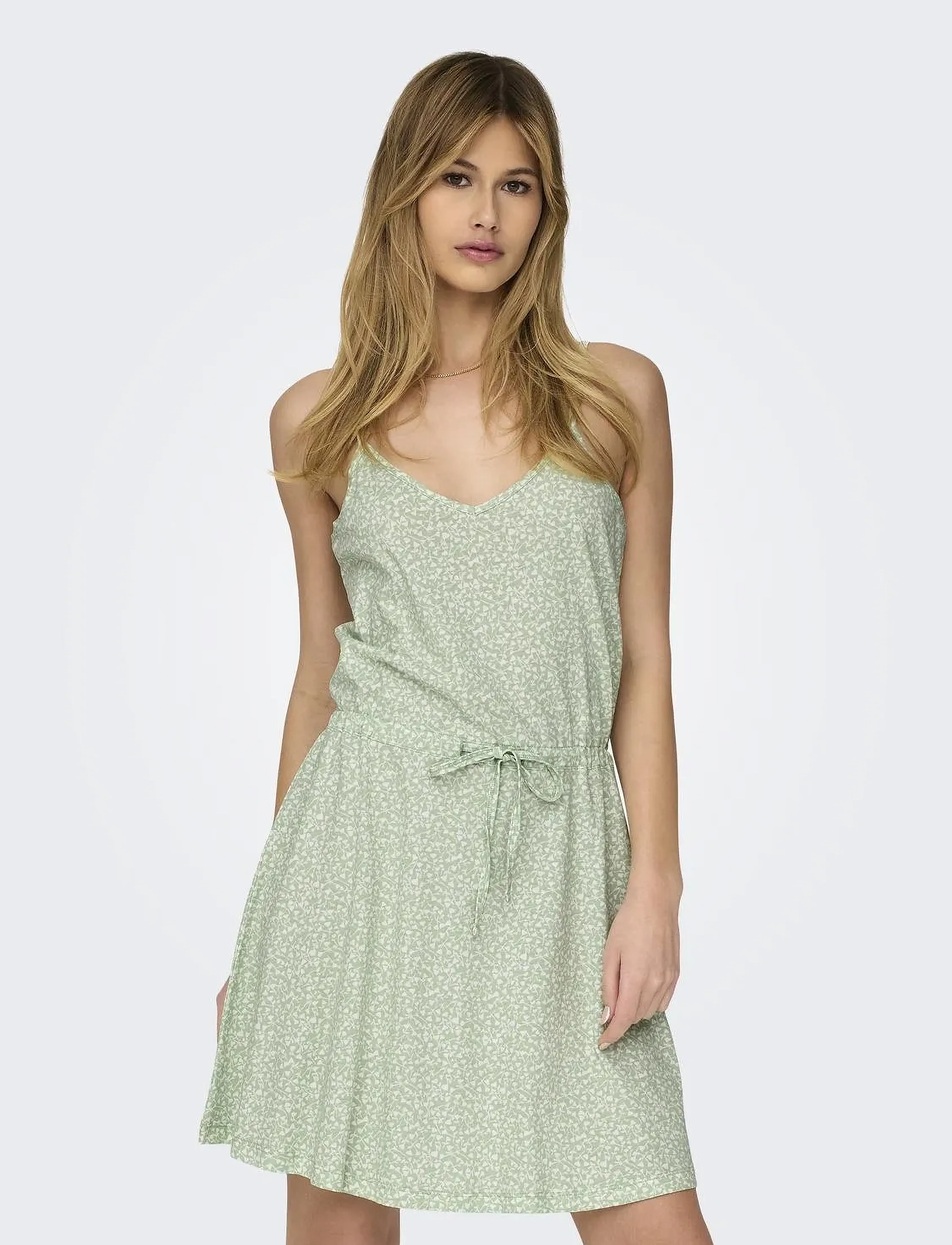 ONLY ONLMAY LIFE SINGLET V-NECK DRESS JRS - Kleider - SUBTLE GREEN / green