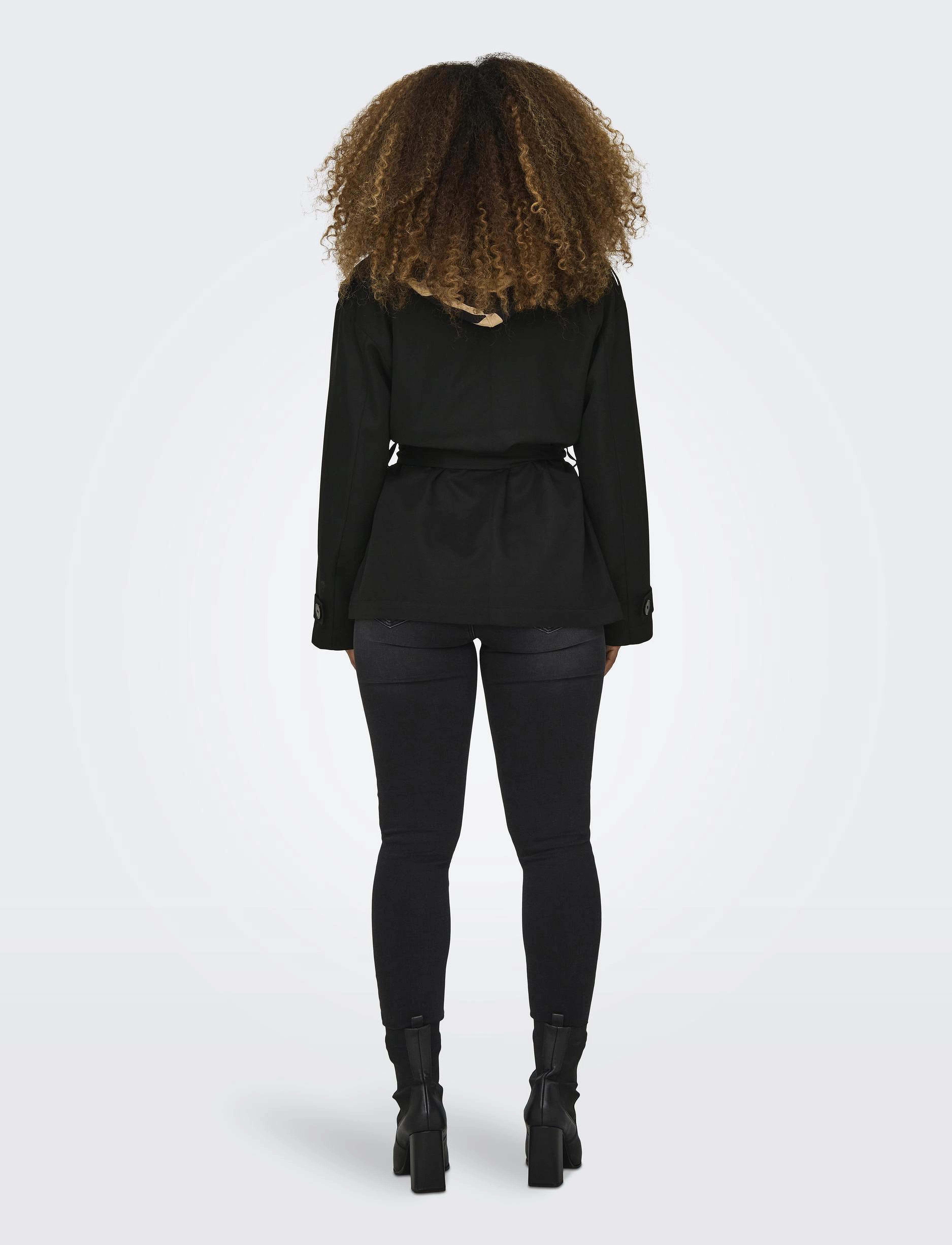 ONLY - ONLLINE SHORT TRENCHCOAT OTW - vihmamantlid - black - 3