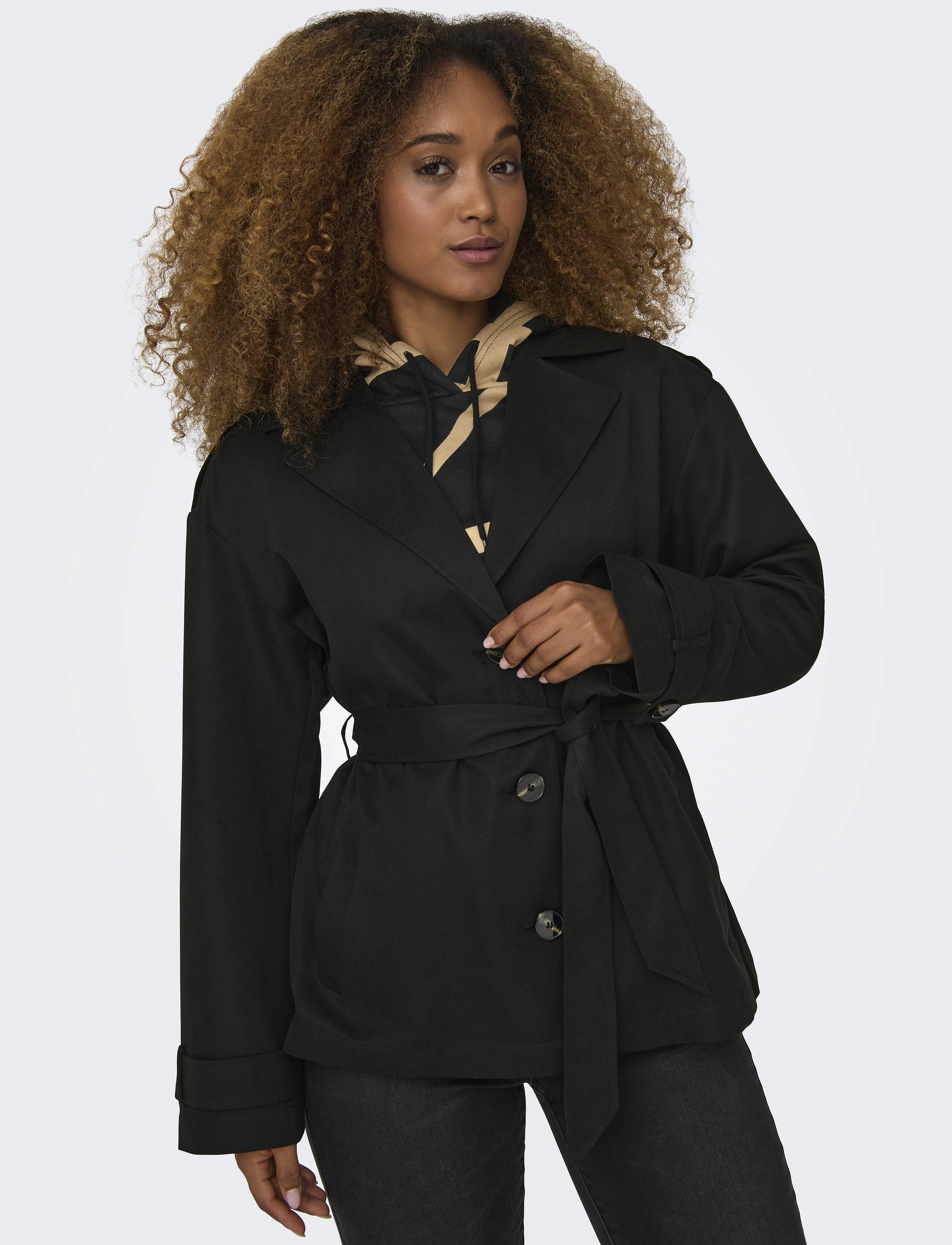 ONLY - ONLLINE SHORT TRENCHCOAT OTW - vihmamantlid - black - 5