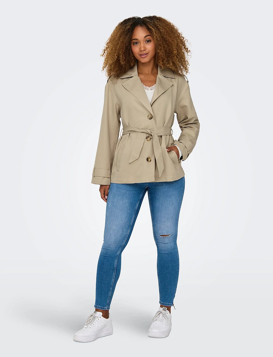 ONLY - ONLLINE SHORT TRENCHCOAT OTW - humus - 4