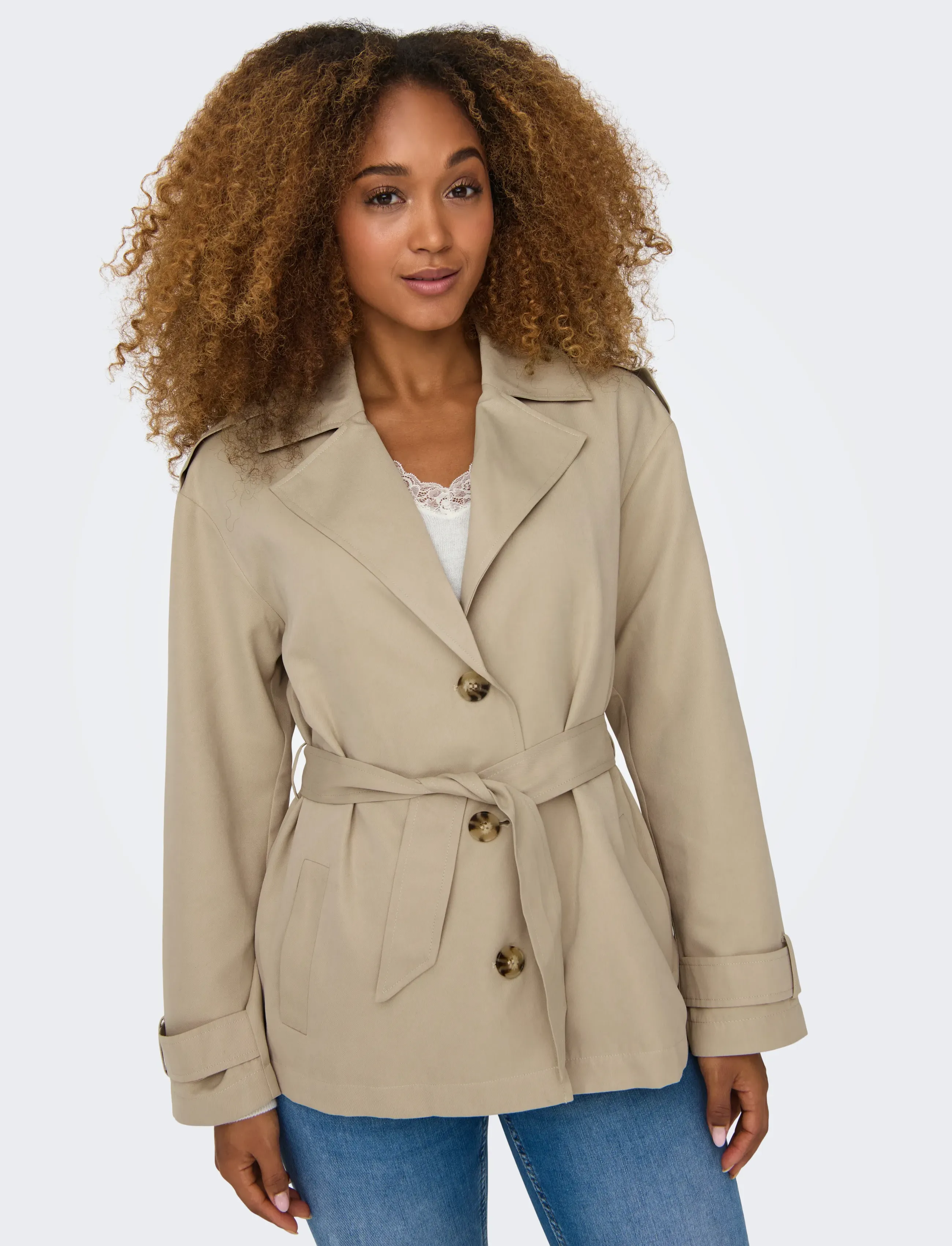 ONLY - ONLLINE SHORT TRENCHCOAT OTW - trenchcoats - humus - 5