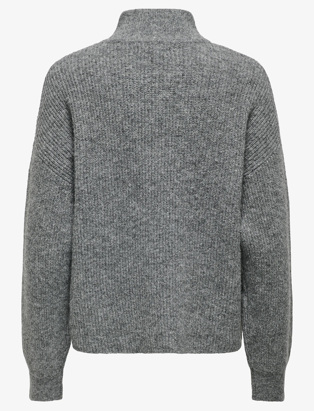 ONLY - ONLTOKYO SOLID L/S ZIP PULLOVER KNT NOOS - höstkläder - dark grey melange - 1