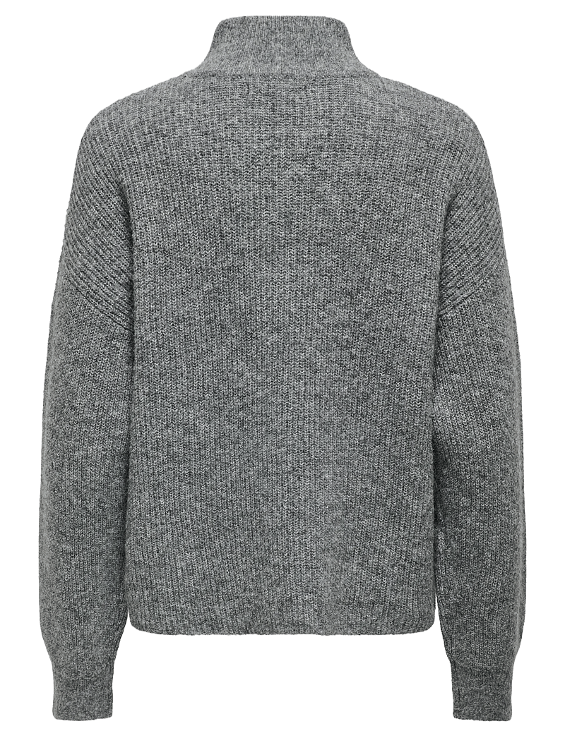 ONLY - ONLTOKYO SOLID L/S ZIP PULLOVER KNT NOOS - stickade tröjor - dark grey melange - 2