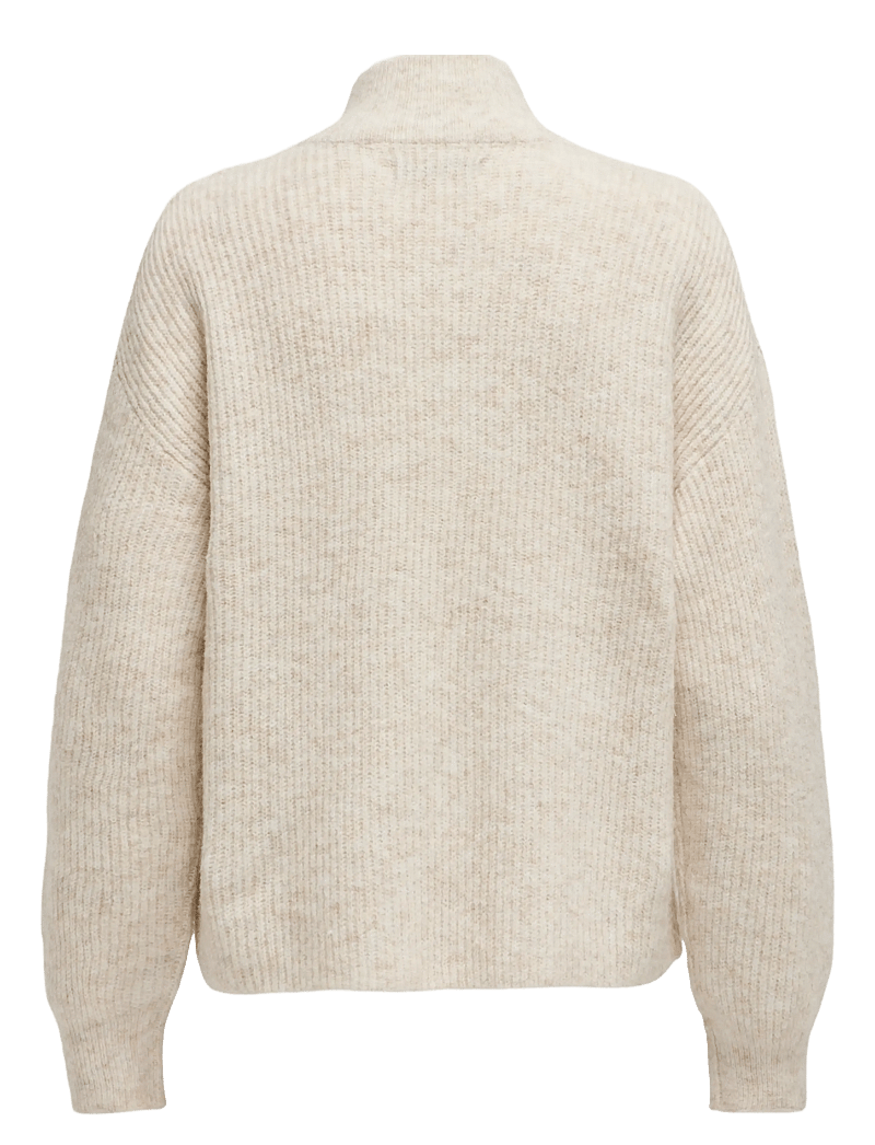 ONLY - ONLTOKYO SOLID L/S ZIP PULLOVER KNT NOOS - striktrøjer - pumice stone - 2
