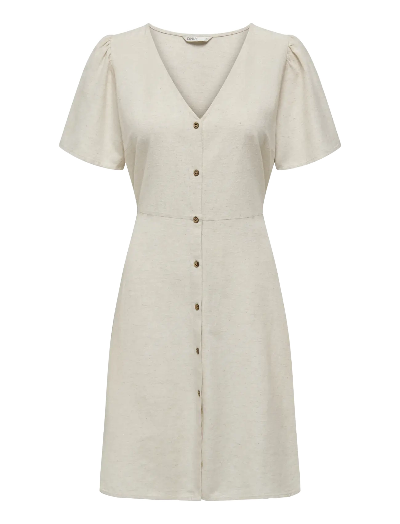 ONLY ONLVITA LIFE S/S SHORT DRESS NOOS WVN - Alhaisimmat hinnat - PUMICE STONE / brown