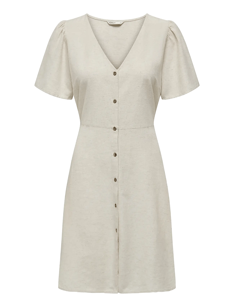 ONLY - ONLVITA LIFE S/S SHORT DRESS NOOS WVN - robes courtes - pumice stone - 1