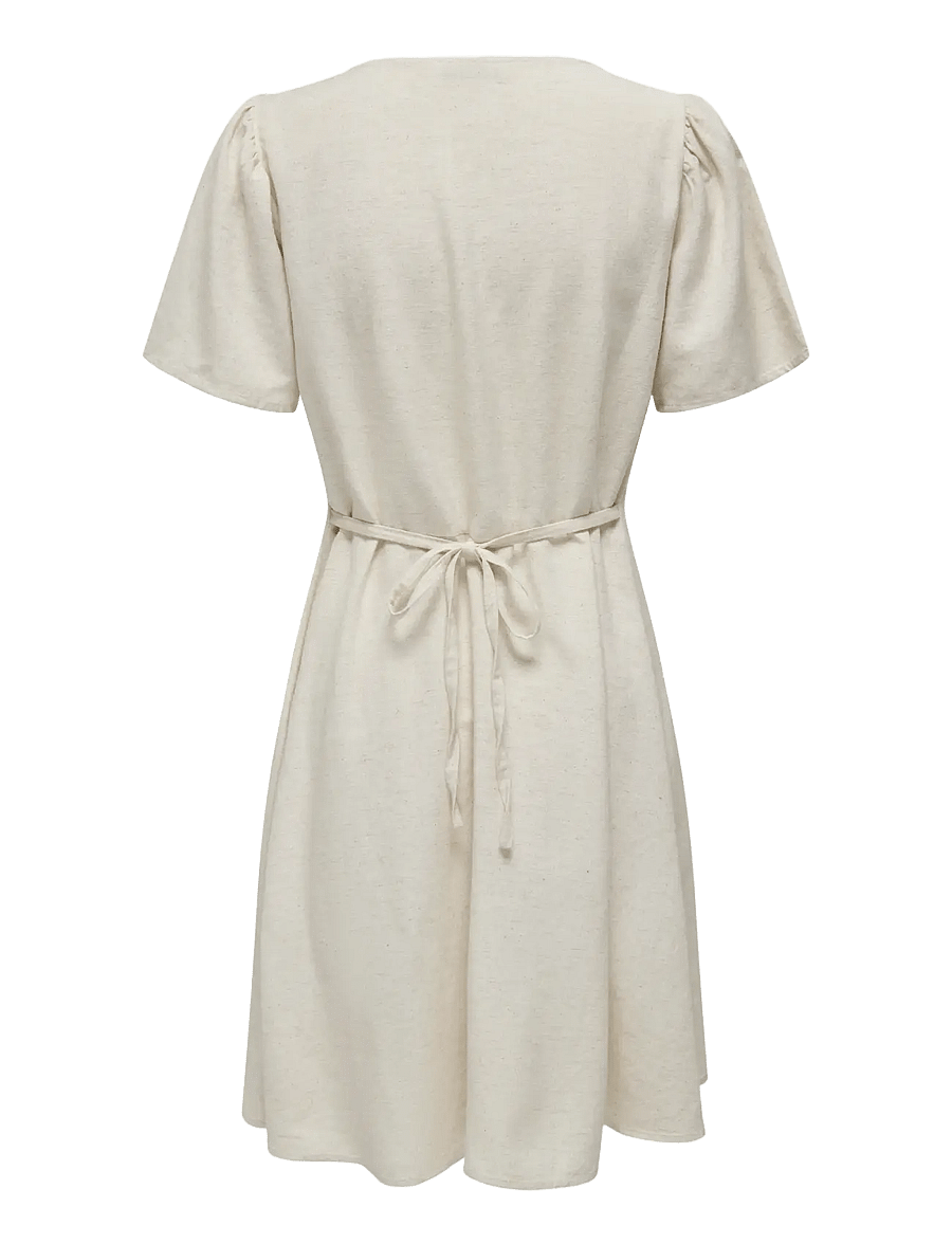 ONLY - ONLVITA LIFE S/S SHORT DRESS NOOS WVN - robes courtes - pumice stone - 2