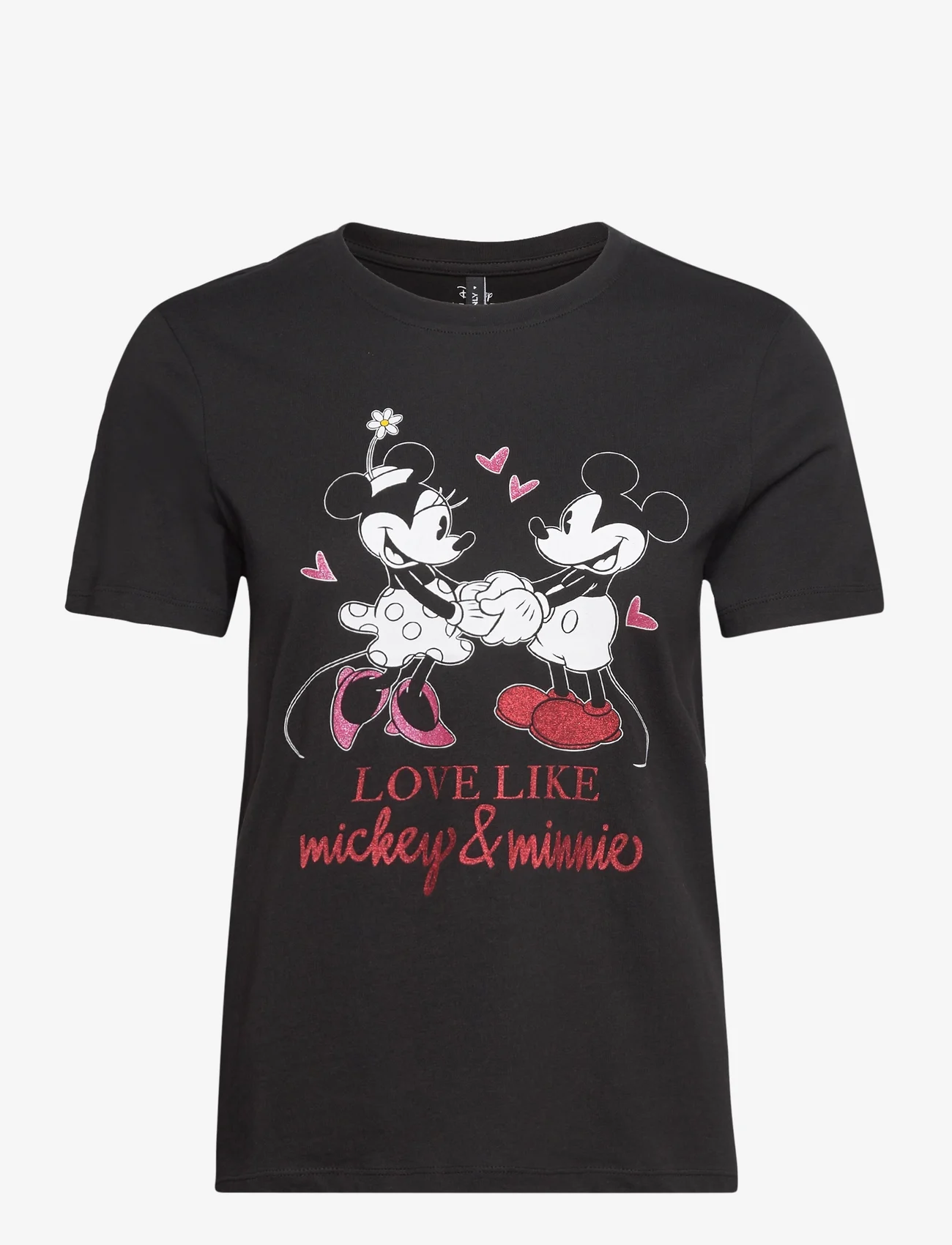 ONLY - ONLMICKEY LIFE REG S/S VALENTINE TOP JRS - t-shirts - black - 0