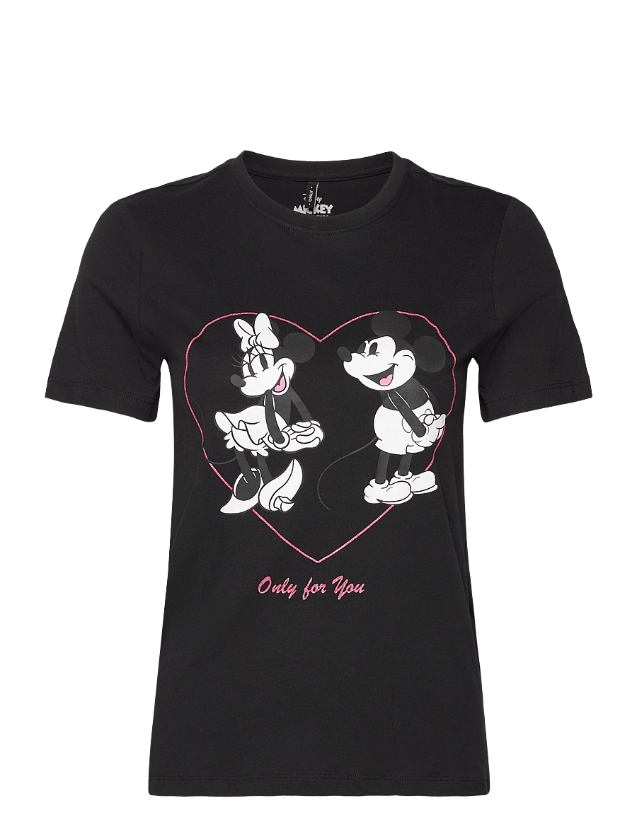 ONLY - ONLMICKEY LIFE REG S/S VALENTINE TOP JRS - t-paidat - black - 0