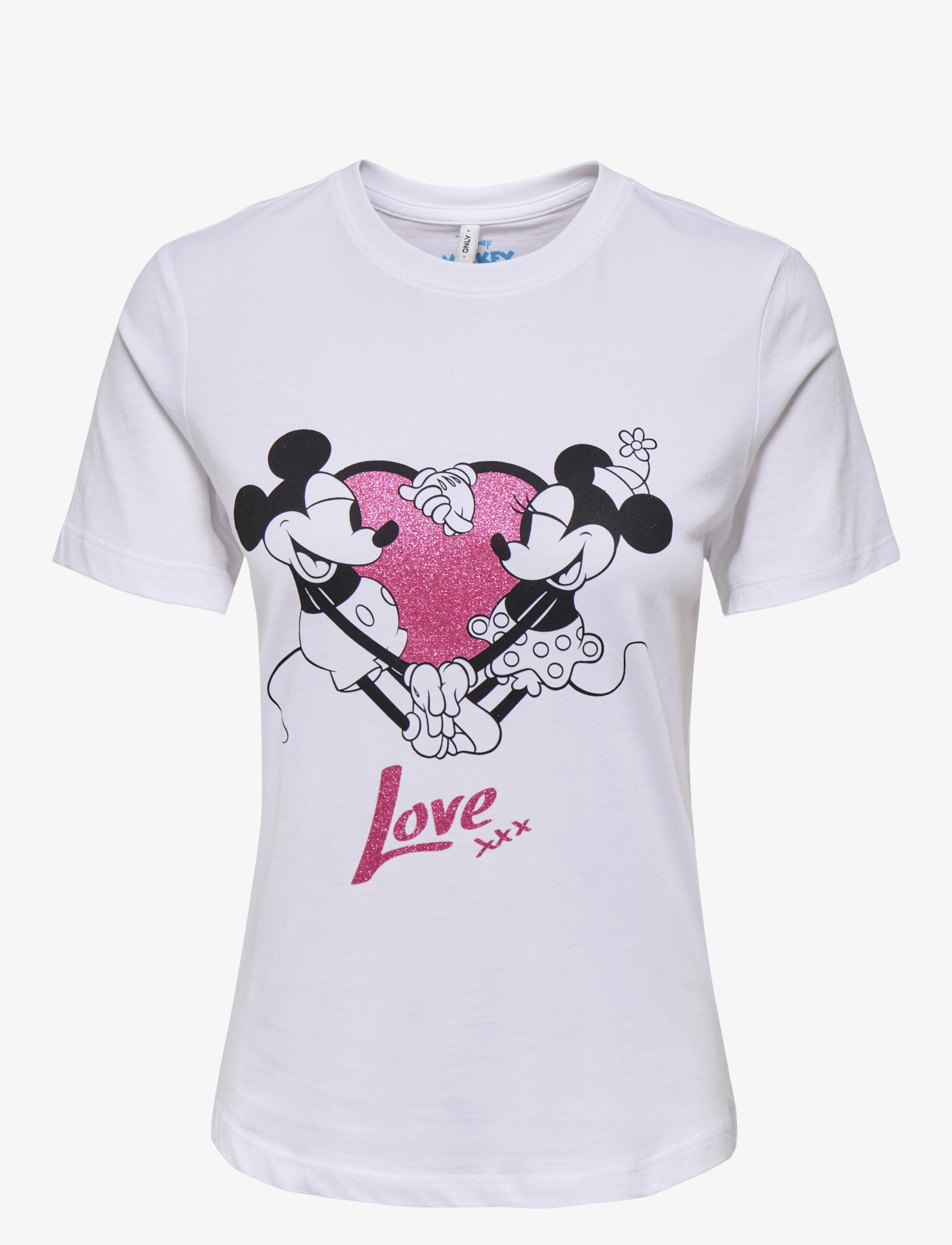 ONLY Onlmickey Life Reg S/S Valentine Oberteil Jrs Weiß - XS - Damen
