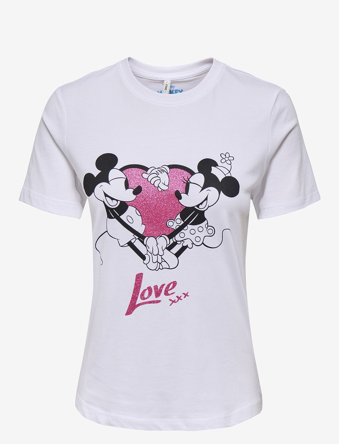 ONLY - ONLMICKEY LIFE REG S/S VALENTINE TOP JRS - t-särgid - bright white - 0