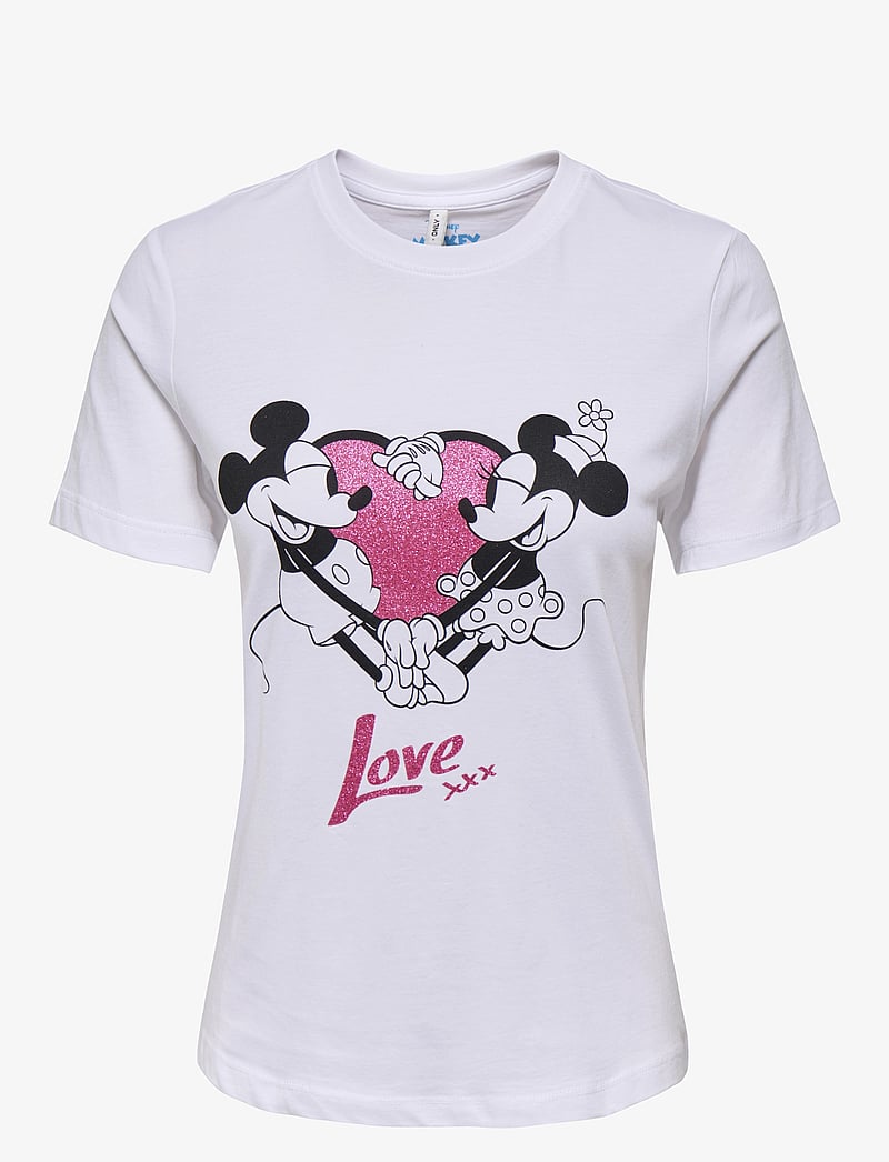 ONLY - ONLMICKEY LIFE REG S/S VALENTINE TOP JRS - t-särgid - bright white - 0
