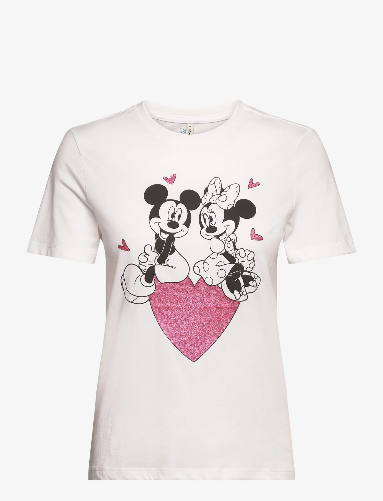 ONLY - ONLMICKEY LIFE REG S/S VALENTINE TOP JRS - madalaimad hinnad - bright white - 0