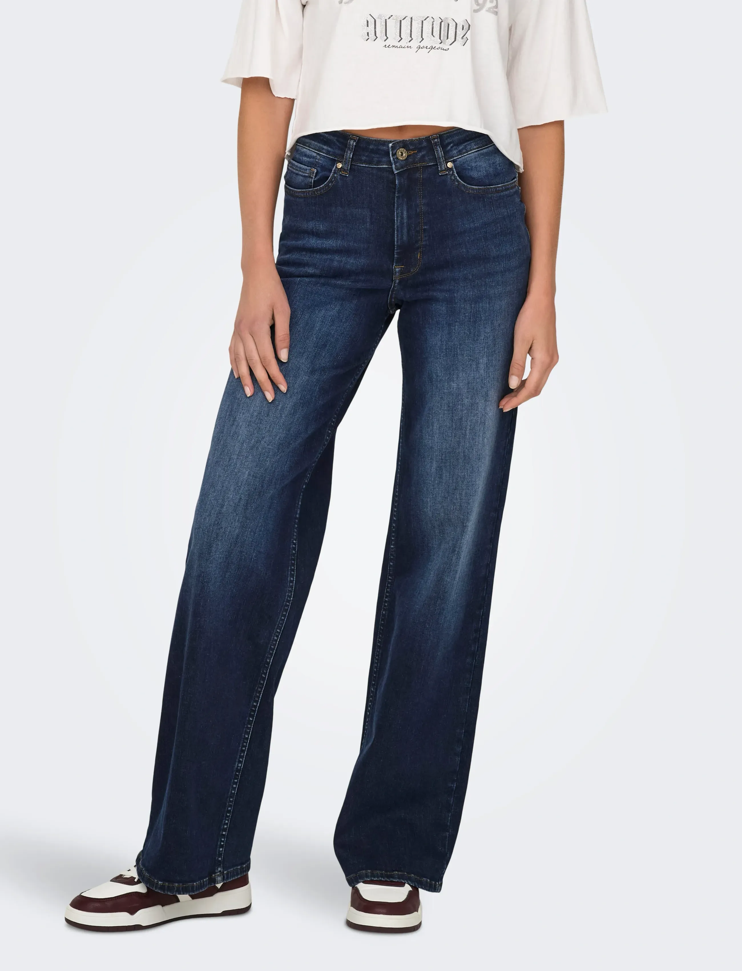 ONLY Onlmadison Blush Hw Wide Dnm Rea081 Noos, XS x 32, Jeans, Marineblau - Wide, Frauen
