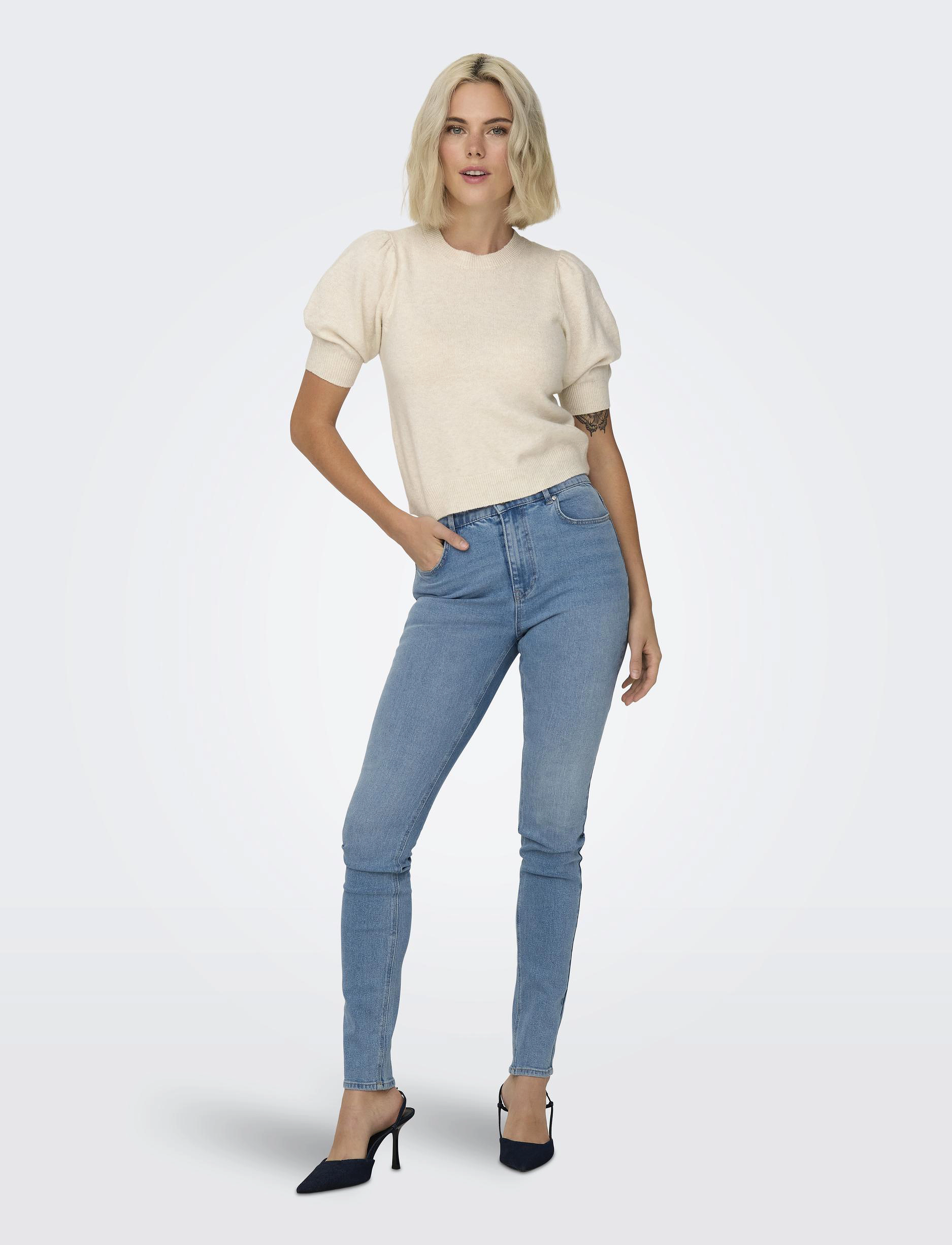 ONLY - ONLRICA LIFE 2/4 PULLOVER KNT NOOS - jumpers - birch - 4