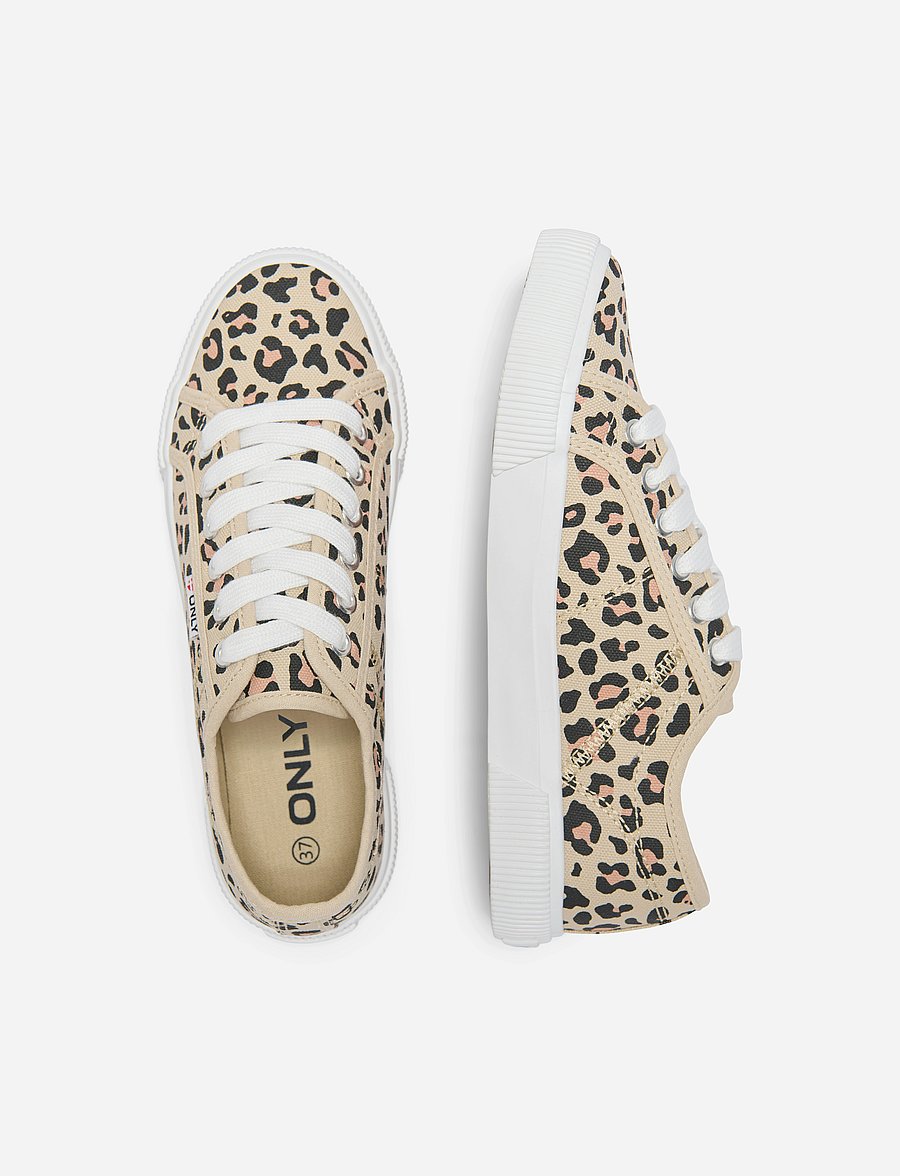ONLY - ONLNICOLA CANVAS SNEAKER PRINT NOOS - niedrige sneaker - creme - 2
