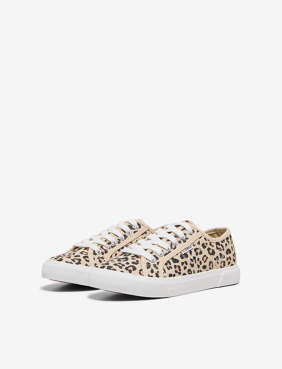 ONLY - ONLNICOLA CANVAS SNEAKER PRINT NOOS - niedrige sneaker - creme - 4