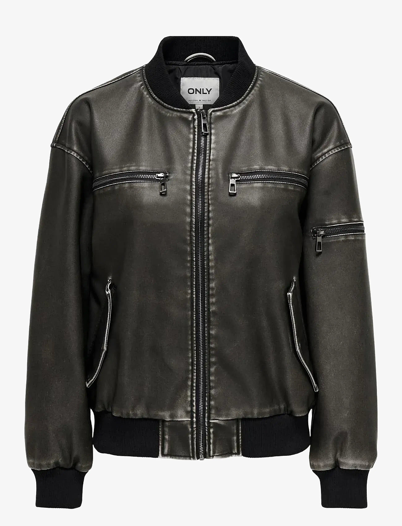 ONLY - ONLHALLI FAUX LEATH OVERSIZE BOMBER OTW - bomber jakkar - black - 1