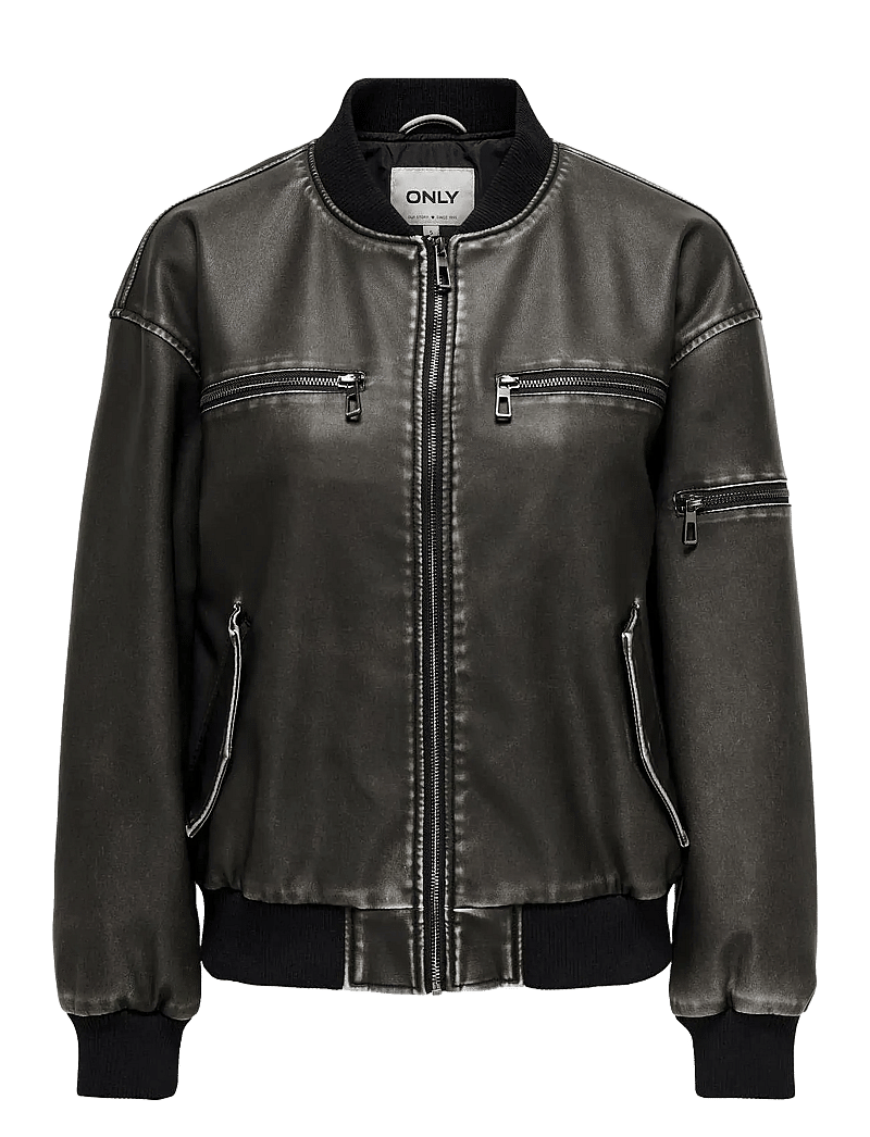 ONLY - ONLHALLI FAUX LEATH OVERSIZE BOMBER OTW - bomber jakkar - black - 1