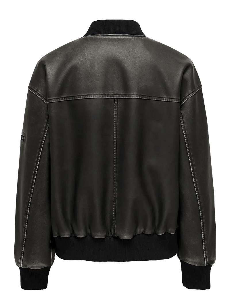 ONLY - ONLHALLI FAUX LEATH OVERSIZE BOMBER OTW - bomber jakkar - black - 2