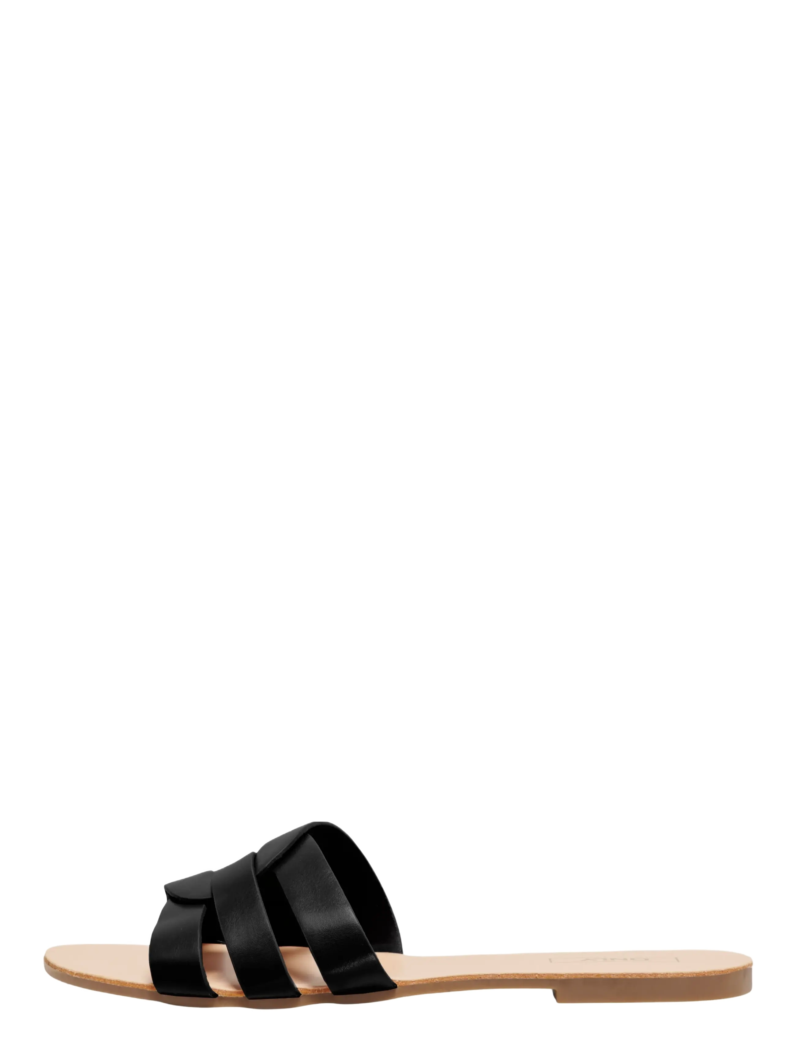 ONLY ONLFELI-4 PU SLIP ON SANDAL NOOS - Schuhe - BLACK / black