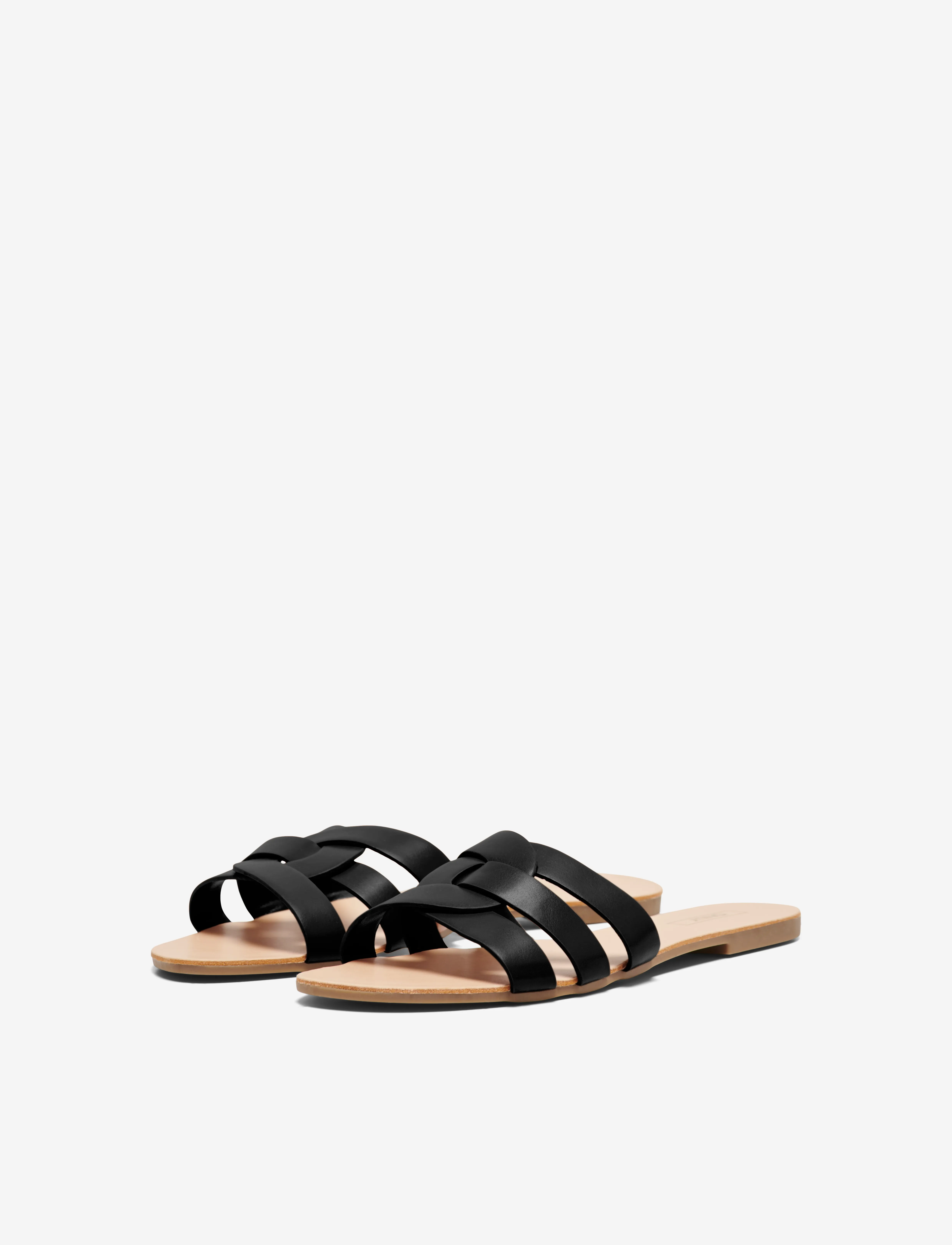 ONLY - ONLFELI-4 PU SLIP ON SANDAL - flade sandaler - black - 3