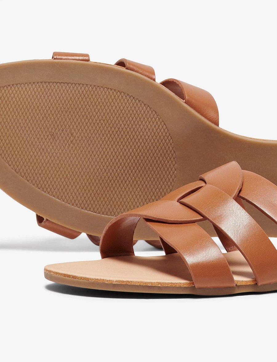 ONLY - ONLFELI-4 PU SLIP ON SANDAL - flache sandalen - cognac - 4