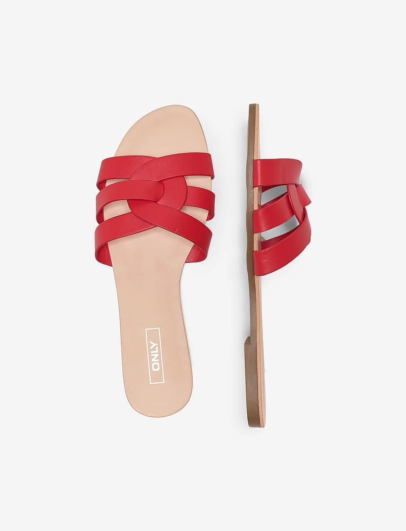 ONLY - ONLFELI-4 PU SLIP ON SANDAL NOOS - platta sandaler - high risk red - 0