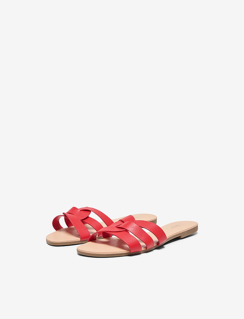 ONLY - ONLFELI-4 PU SLIP ON SANDAL NOOS - platta sandaler - high risk red - 3