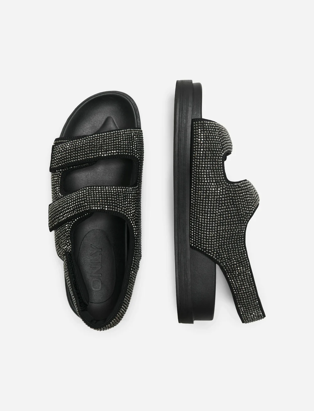 ONLY - ONLMINNIE-13 BLING SANDAL - flache sandalen - black - 0