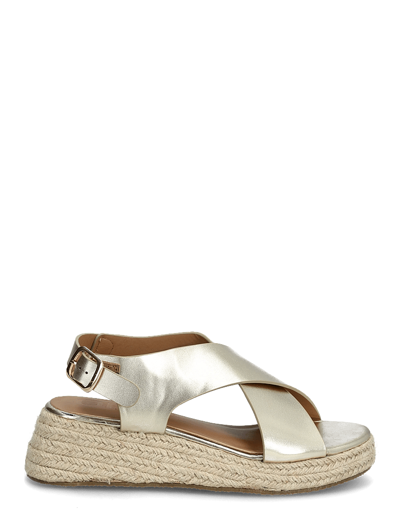 ONLY - ONLMINERVA-2 PU FOIL CROSS STRAP - espadrilles mit absatz - gold colour - 1
