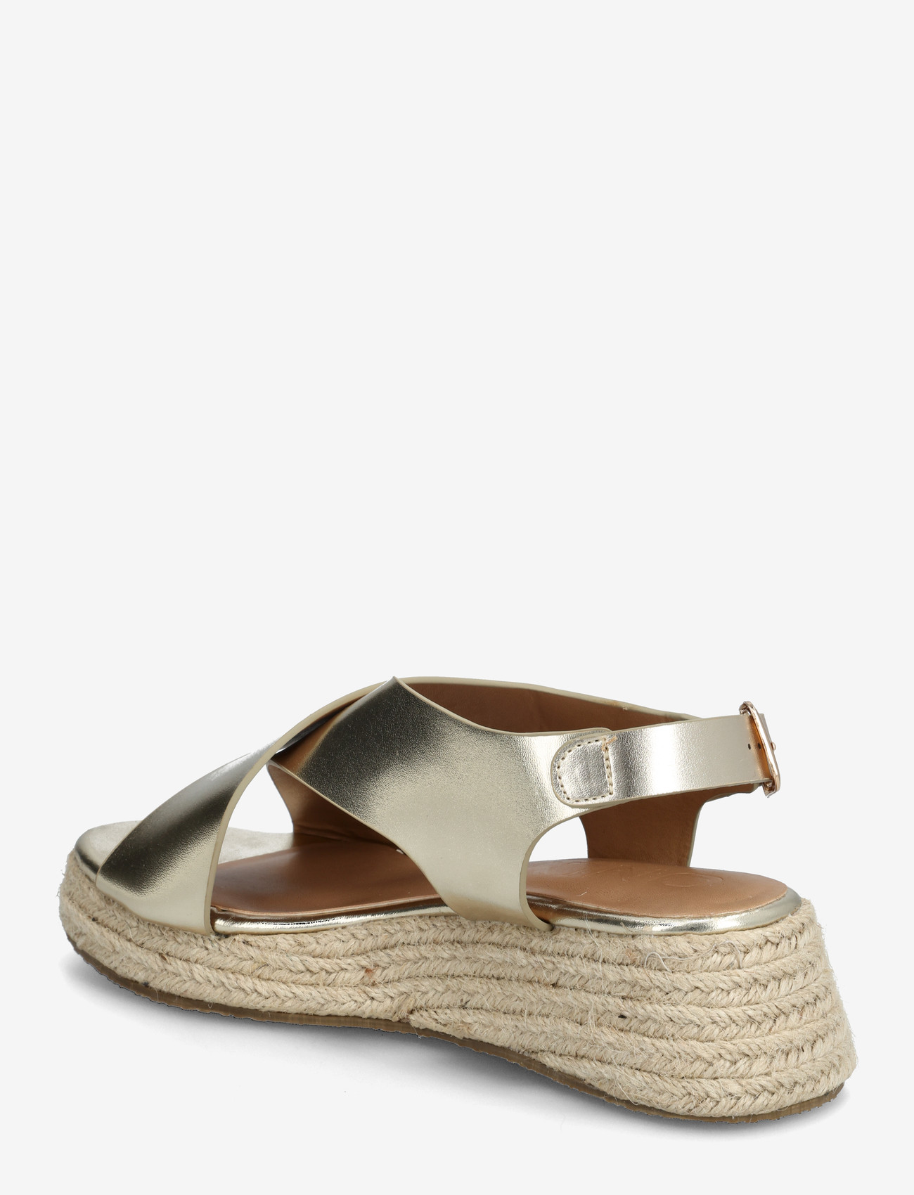 ONLY - ONLMINERVA-2 PU FOIL CROSS STRAP - espadrilles mit absatz - gold colour - 2