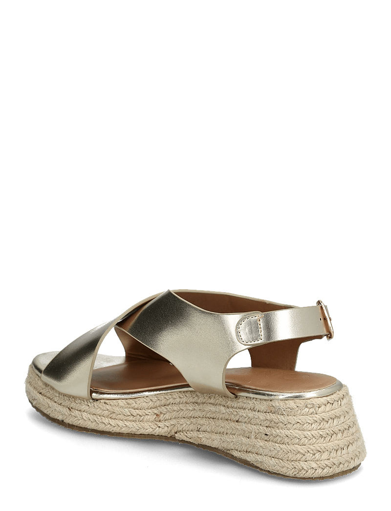 ONLY - ONLMINERVA-2 PU FOIL CROSS STRAP - espadrilles mit absatz - gold colour - 2